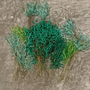 Lot of beaded greenery green leaves branches stems for crafts or projects Decor